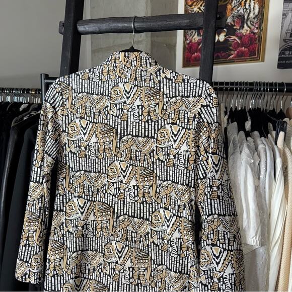 Jude Connally Chris Tunic Dress Elephant Print, Black Cream White - Picture 8 of 10